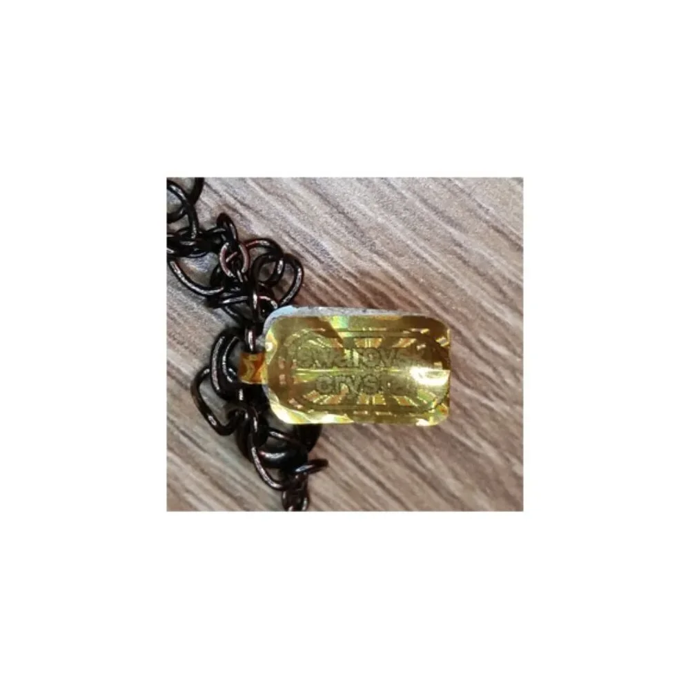 DOL Swarovski Crystals Abalone Glass Necklace New Extra Long Vintage Designer